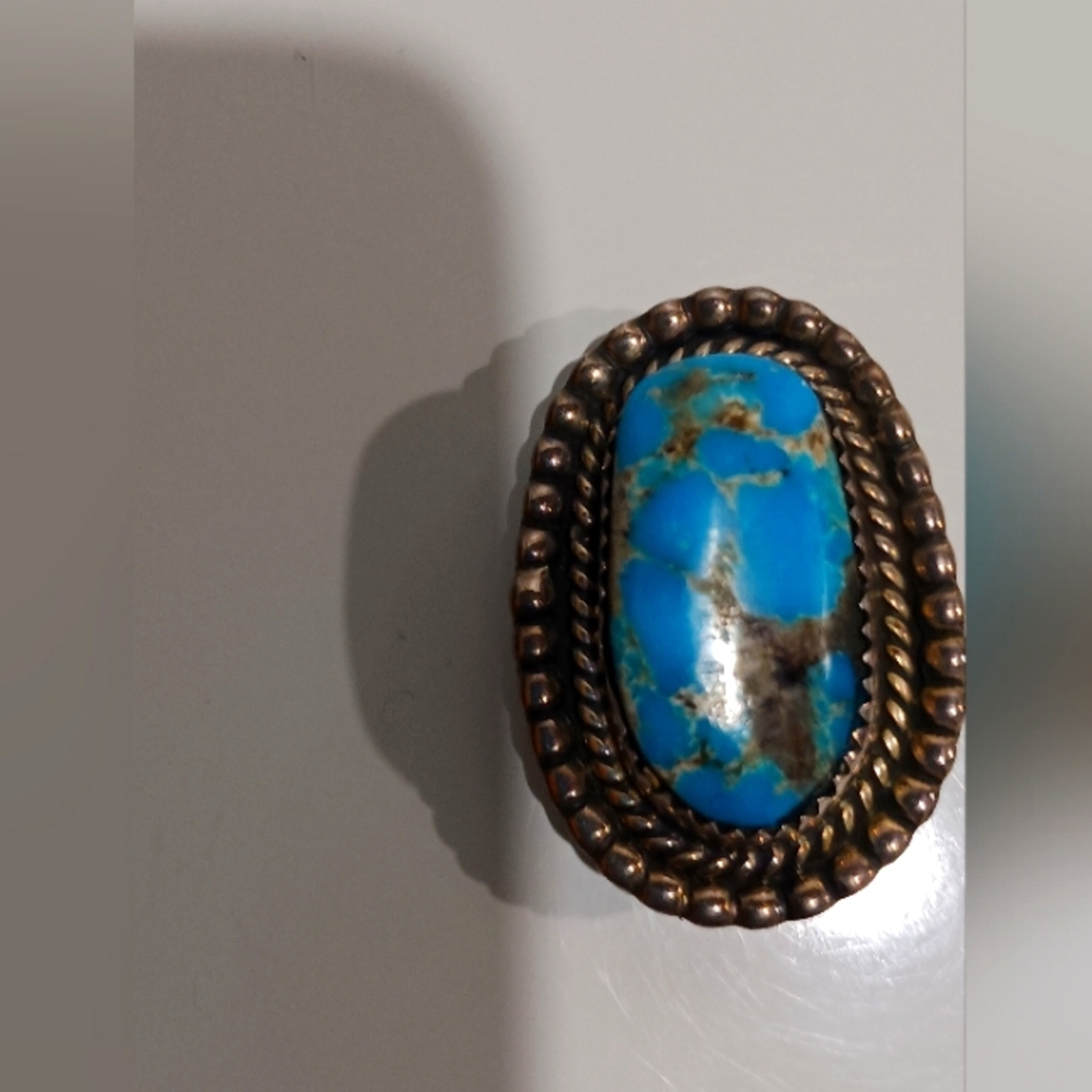 Vintage Native American Made Sterling/Turquoise Pin
